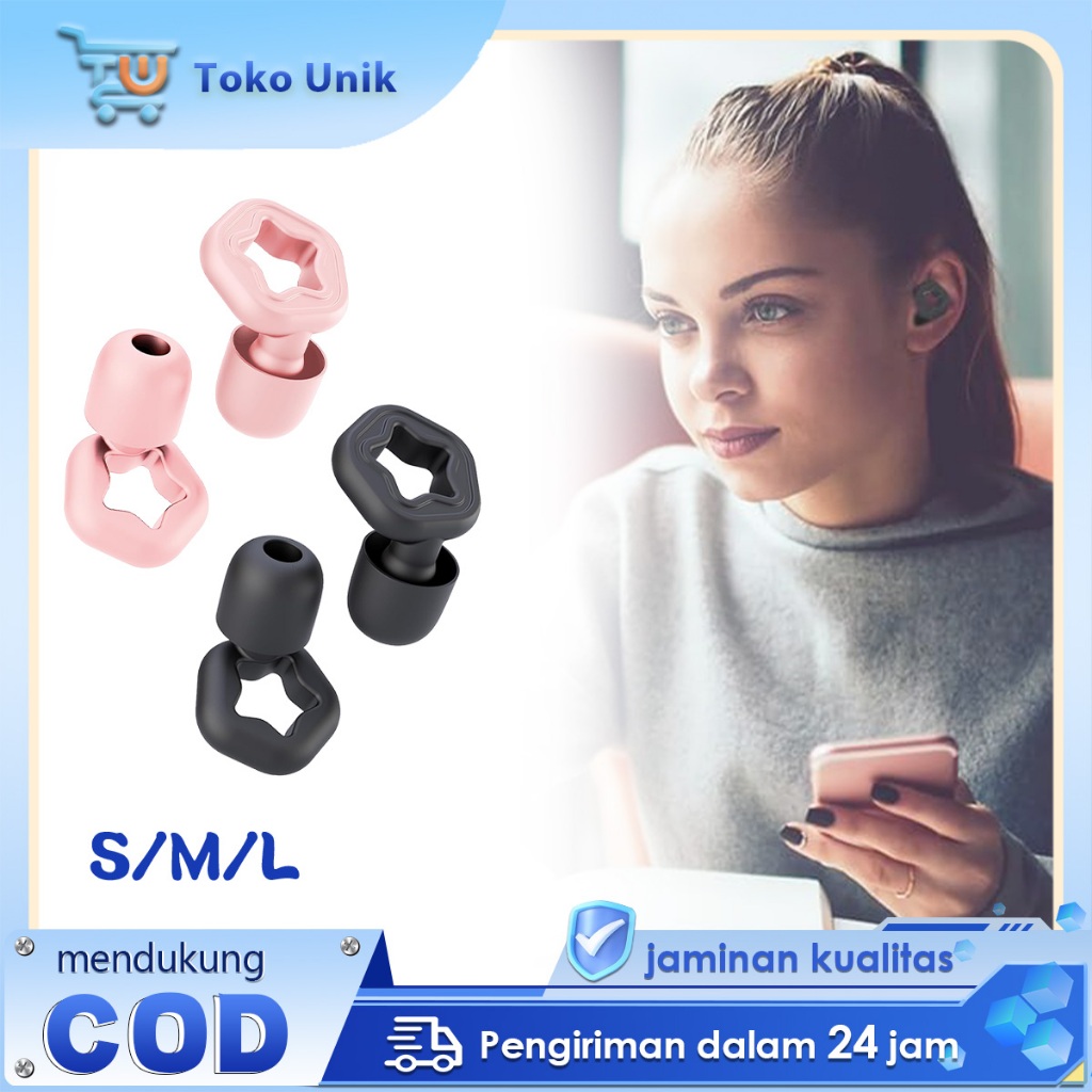 Penutup Telinga 3 Pair Earplugs Tidur Penyumbat Telinga Anti Bising Penutup Telinga Berenang