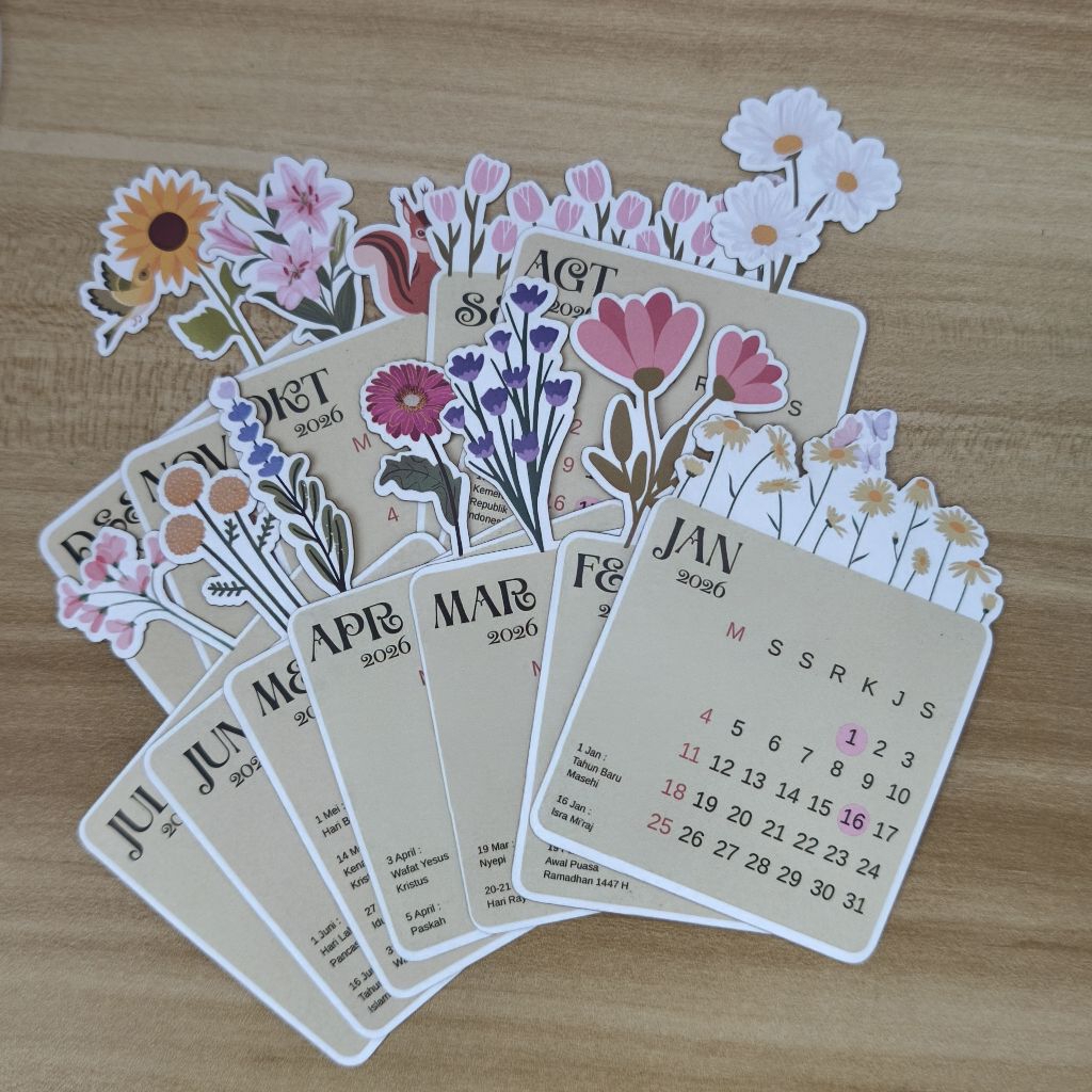 

GALA.artwork | Mini Desk Calendar 2026 " Bloom Garden