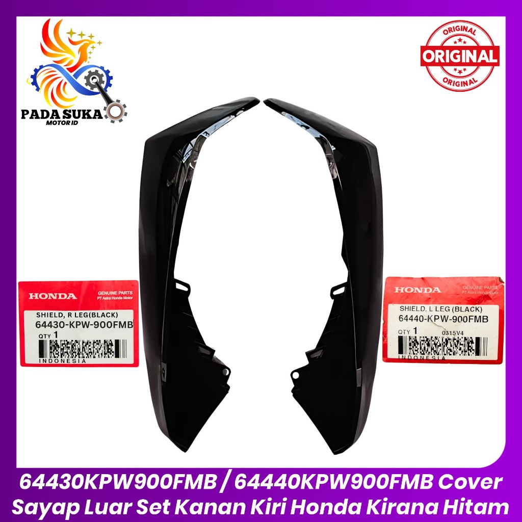 Cover Sayap Luar Set Kanan Kiri Honda Kirana Hitam 64430KPW900FMB / 64440KPW900FMB Original 100% HAR