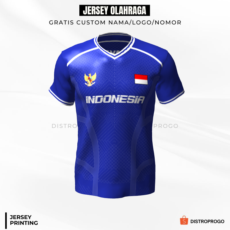 Kaos Jersey Futsal Biru Motif Abstrak 612 - Jersey Olahraga Full Printing