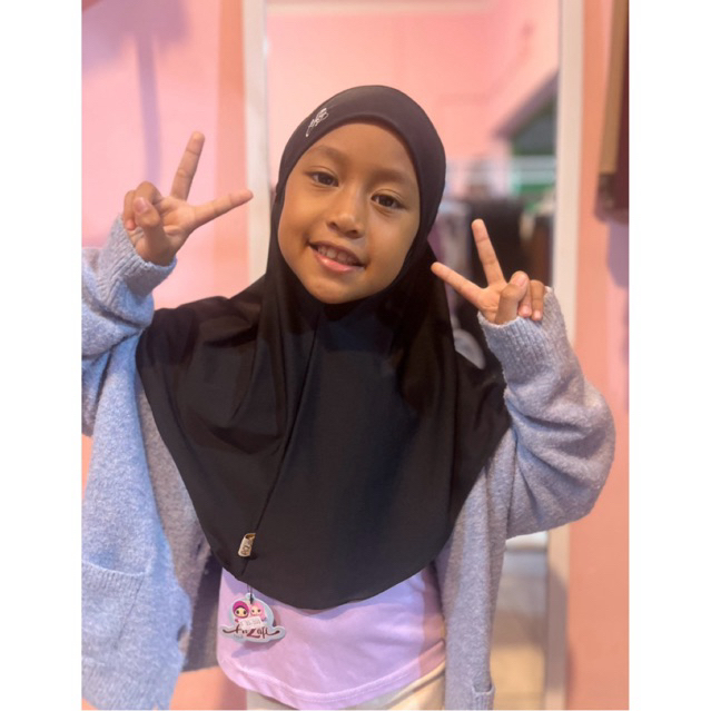 Hijab dagu anak jilbab kids malay dagu tali khimar kids instan malay