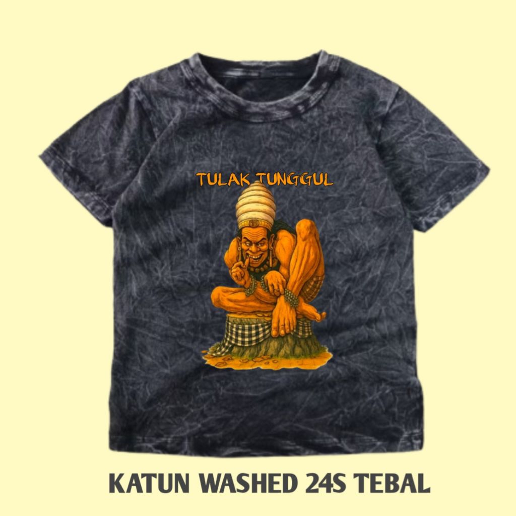 Baju Kaos Anak Ogoh ogoh Bali Tulak Tunggul Katun Washed
