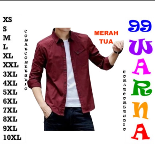 29 WARNA WARNI TC87 COLLECTION THE CLOVER 87 Capybara Shop Shirt Jumbo Big SIze Hem Pria Kemeja Laki