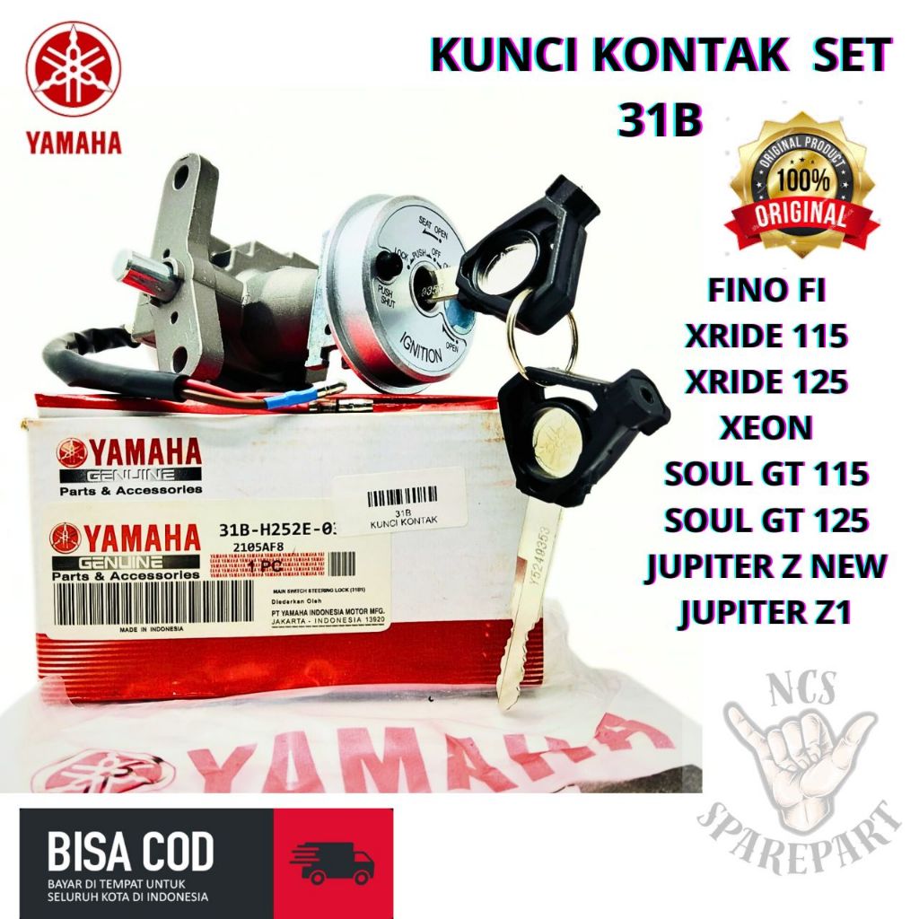 KUNCI KONTAK SET YAMAHA KODE 31B MOTOR FINO FI XRIDE 115/125 XEON 1000% KUALITAS ORIGINAL
