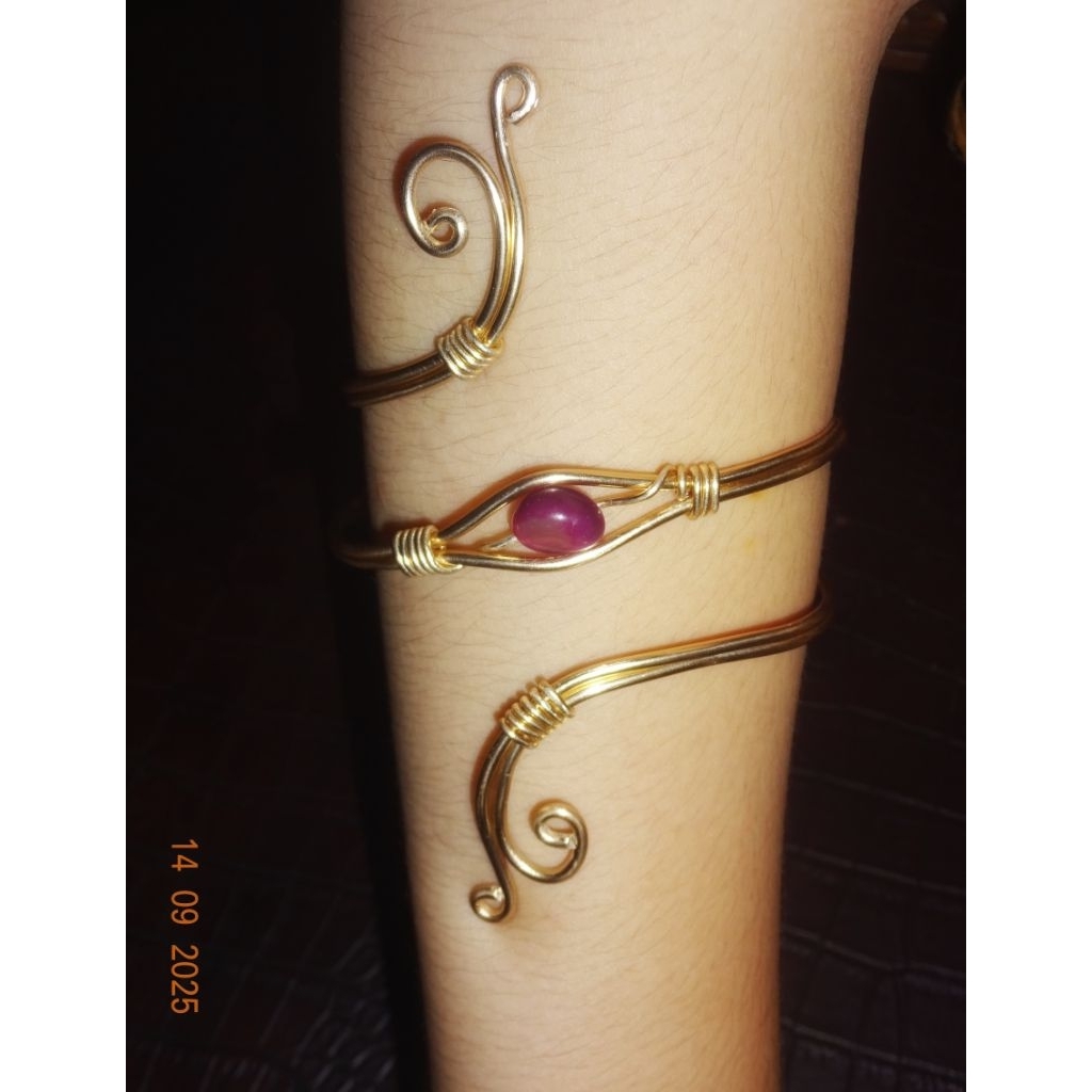 arm cuffs batu  fairy gelang lengan fairycore handmade swirl wire kawat floral flower bangle bangel 