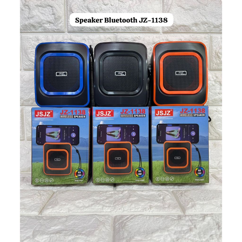 Speaker Bluetooth RGB JZ-1138 Wireless Speaker Bluetooth Portable Mini RGB Light Sound Extreme Bass