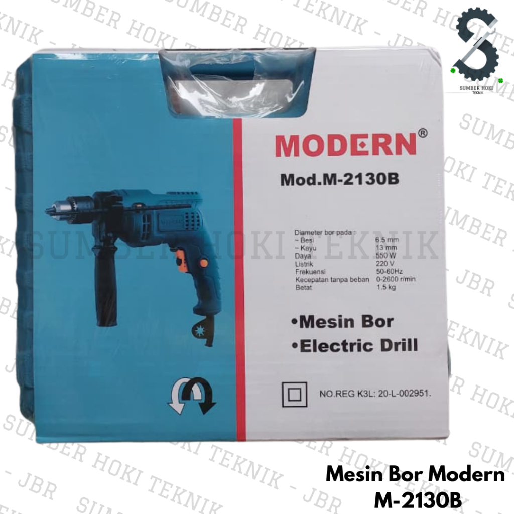 Mesin Bor Electric Drill MODERN M-2130B ORIGINAL. Mesin Bor Impact Set 13 mm Serbaguna