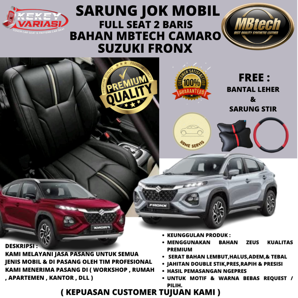 Sarung Jok Mobil Suzuki Fronx Bahan MBtech Camaro Premium