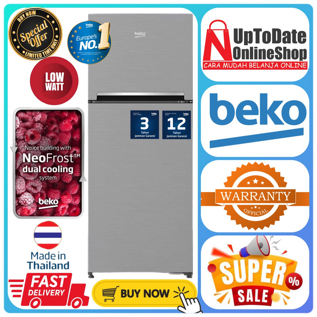 KULKAS BEKO RDNT200I50S RDNT200I50S RDNT-200 NEO FROST DUAL COOLING SYSTEM LEMARI ES 2 PINTU BEKO ER