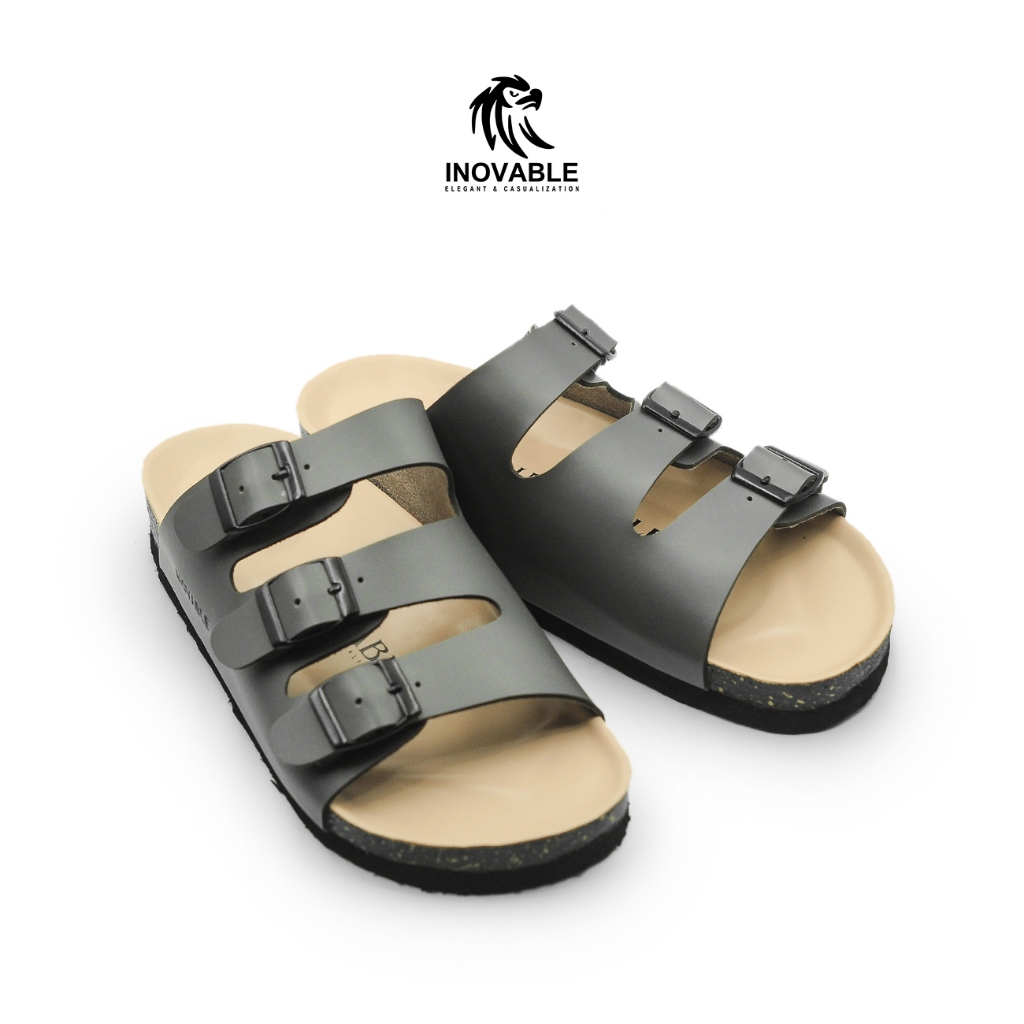 Inovable Sandal Casual Pria Wanita |  Ringan Nyaman & Anti Slip - Khufra Grey