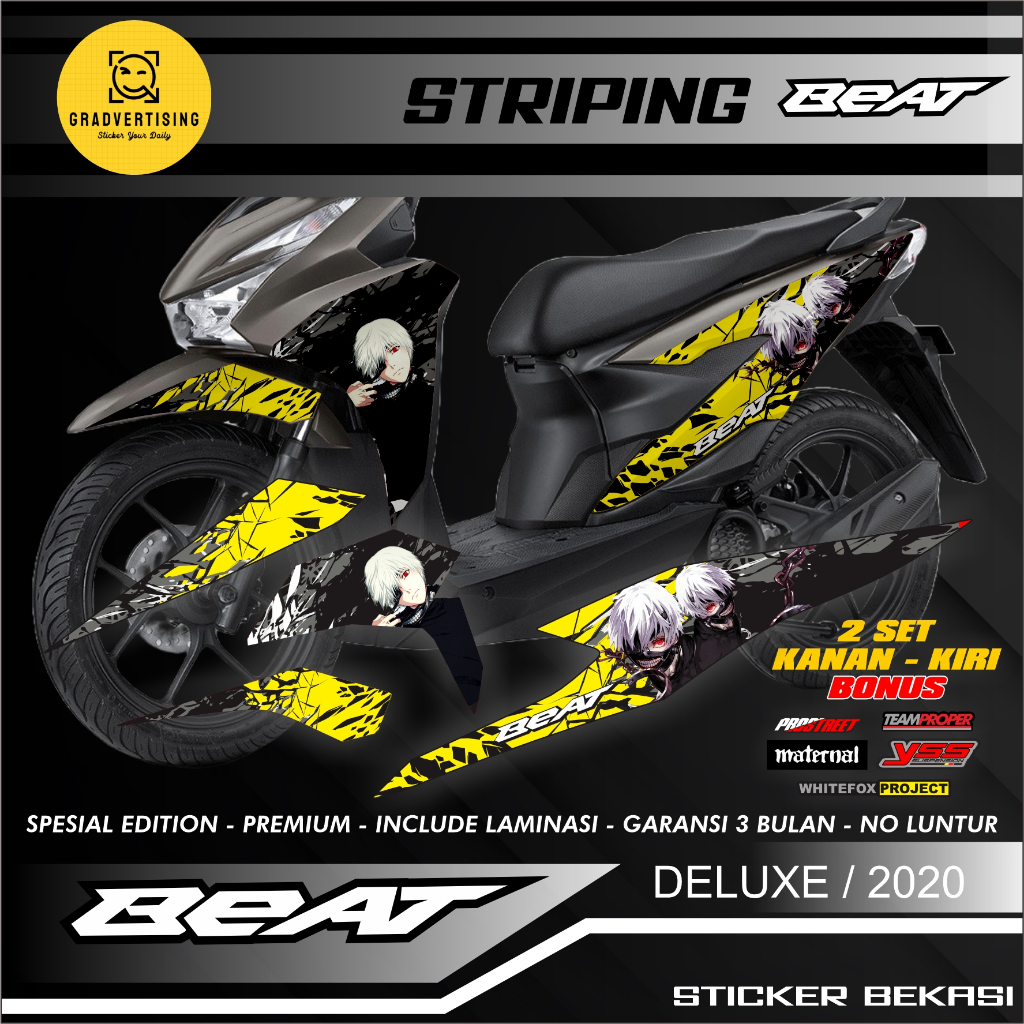 Stiker Striping Variasi Beat Deluxe - Stiker Striping Motor Beat Deluxe Keren