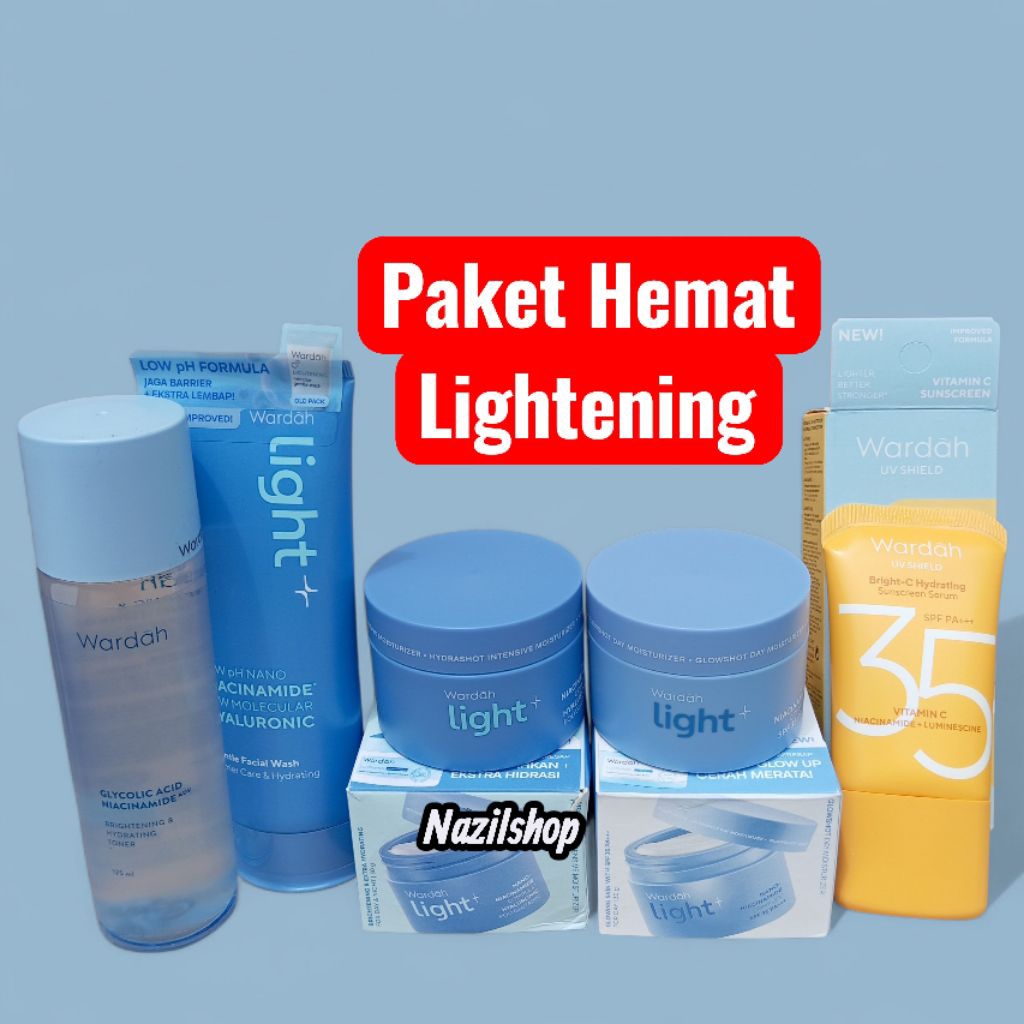 (BISA COD) Paket Wardah Lightening Besar + Sunscreen Gel Spf 35 + FREE GIFT Original