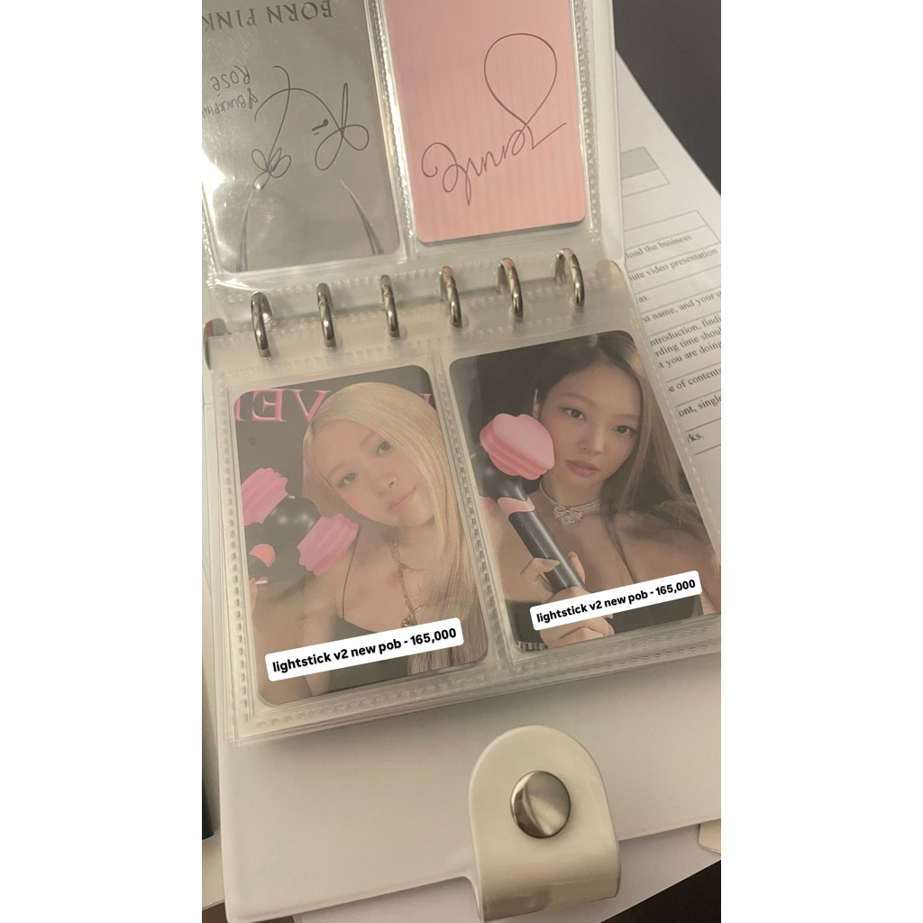 photocard blackpink jennie rosé lightstick ver 2 new benefit