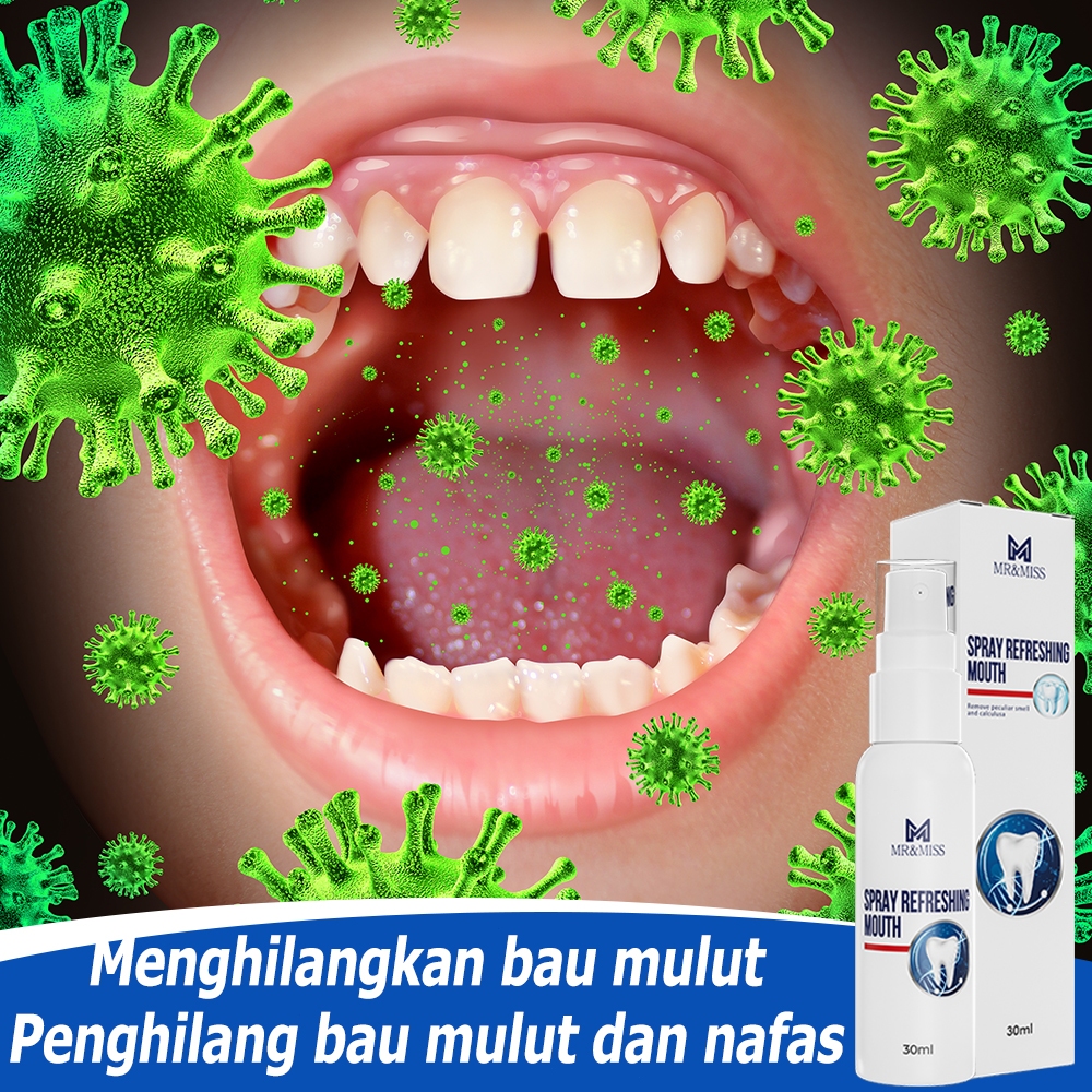 MR&MISS Penghilang bau mulut dan nafas Semprot mulut agar tidak bau 30ml Bau mulut penghilang Menghi