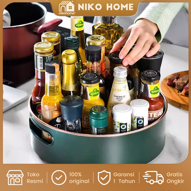 NIKOHOME Rak Bawang dan Bumbu - Rak Penyimpanan Bumbu Dapur dengan Desain Praktis