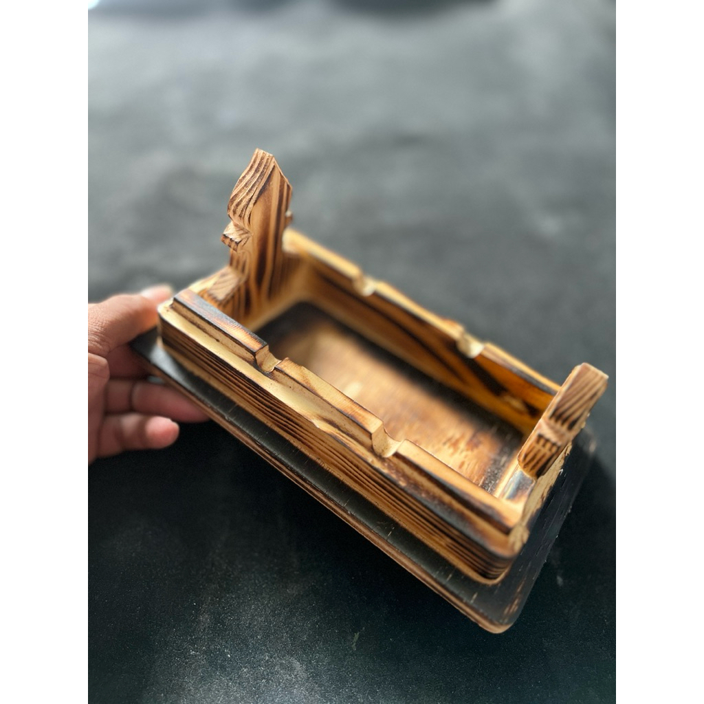 ASBAK LUCU UNIK KAYU JATI BELANDA MODEL KUBURAN