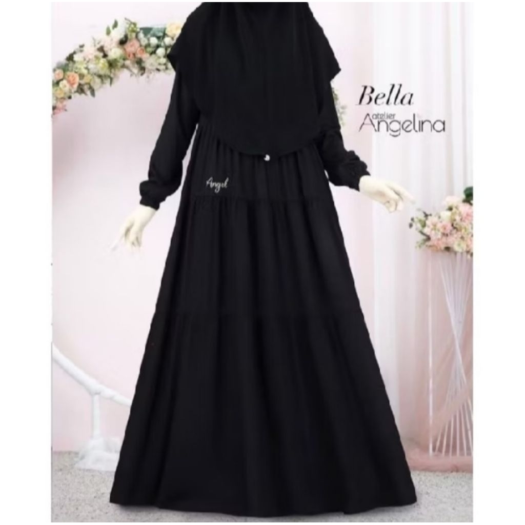 [SIAP KIRIM] HOMEDRESS ATELIER ANGELINA ADALINE KOREAN VISCOSE ANNA EMBROIDERY BLACK BELLA PARIS SAR