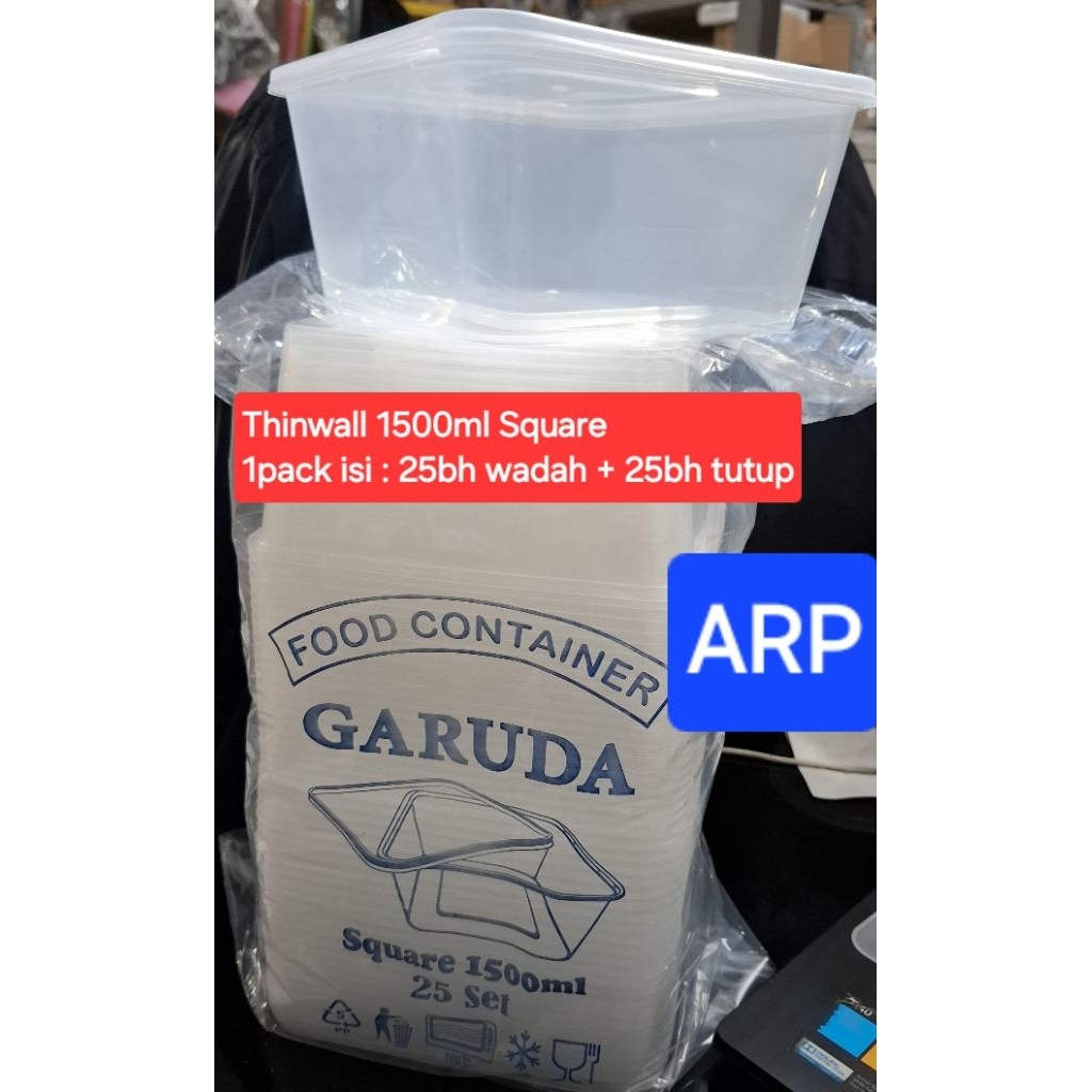 Thinwall 1500ml SQUARE/Thinwall 1500ml KOTAK