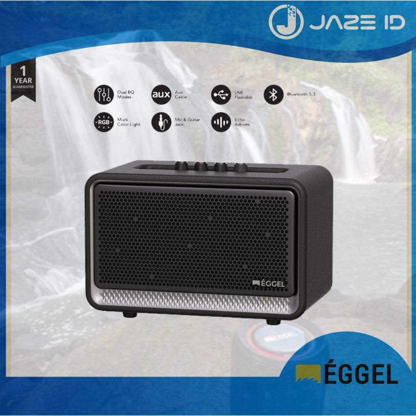 Eggel Home 3 Portable Party Speaker with RGB Lights Karoake Smart TWS USB Aux