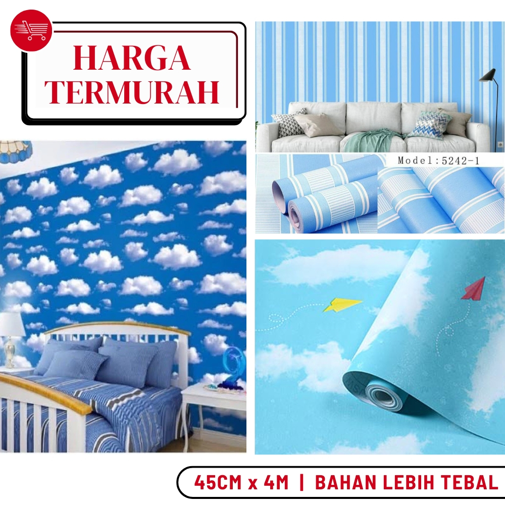 Wallpaper Plafon Wallpaper Awan Wallpaper Motif Awan Wallpaper Dinding Motif Awan Biru Walpaper Dind