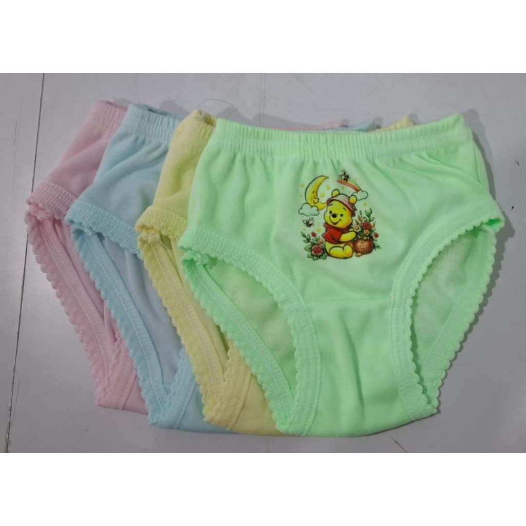 (6pcs) CD perempuan anak celana dalam wanita bayi MECCINO sablon katun