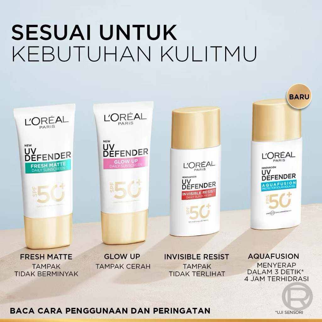 loreal glow up daily sunscreen, loreal fresh matte daily sunscreen, loreal uv defender invisible flu