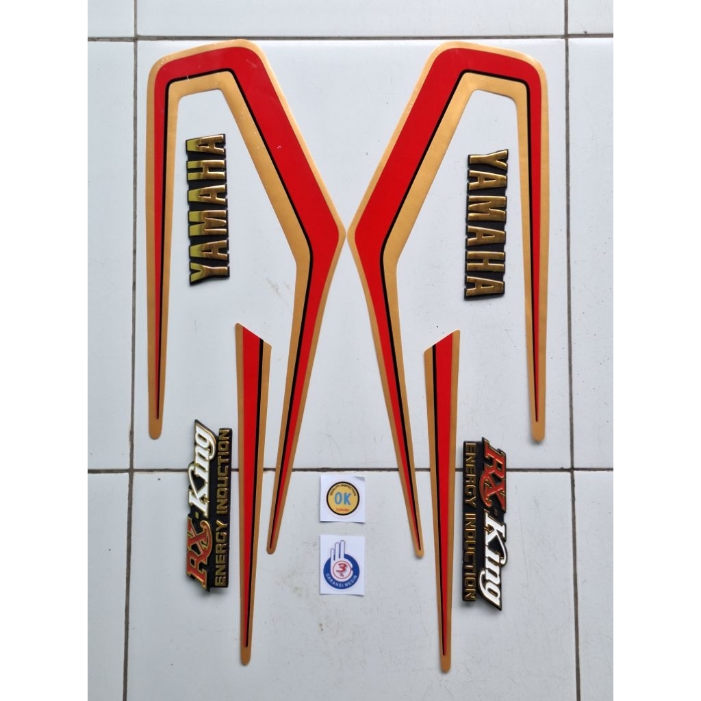 STRIPING LIS RX KING 1983 STIKER RK KING 83 MERAH LENGKAP EMBLEM