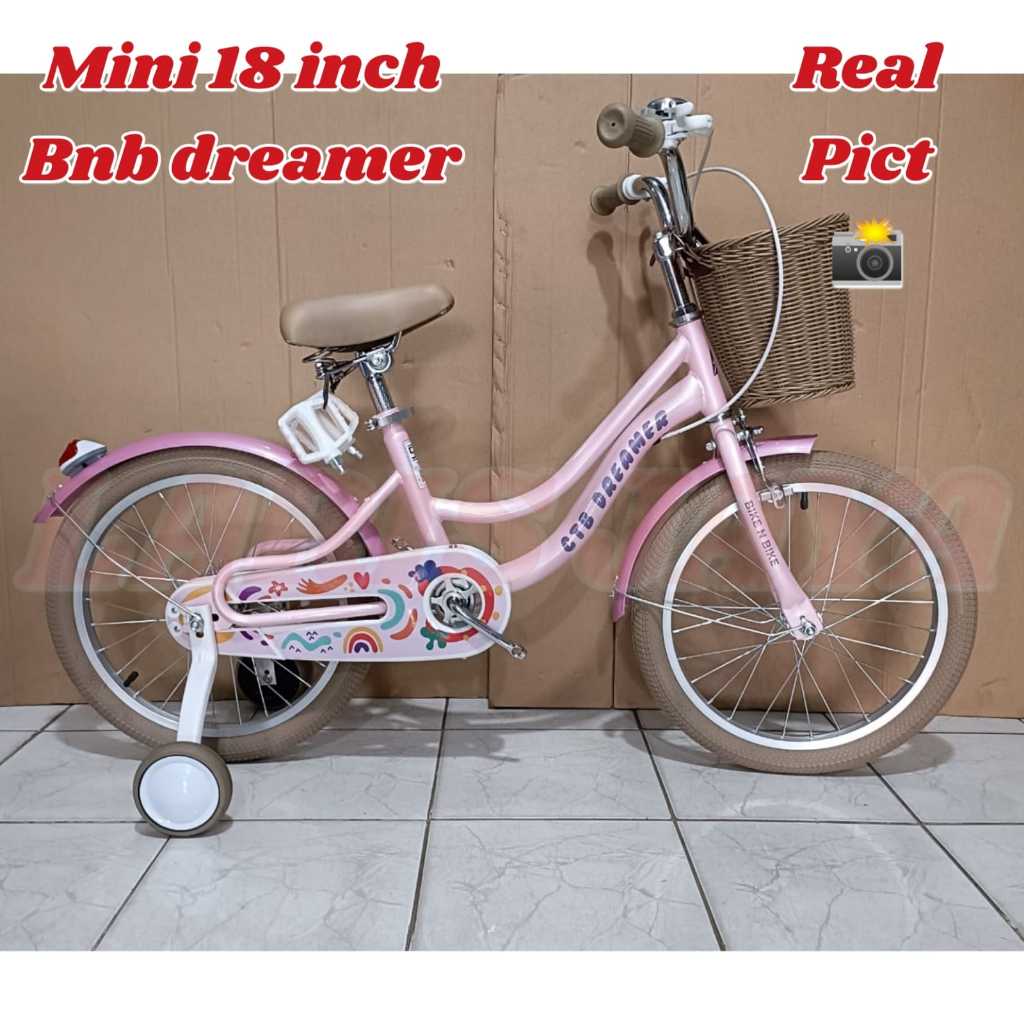 Sepeda Mini 18 Inch Anak Perempuan BNB DREAMER Keranjang By BNB (Bike N Bike) TERBARU