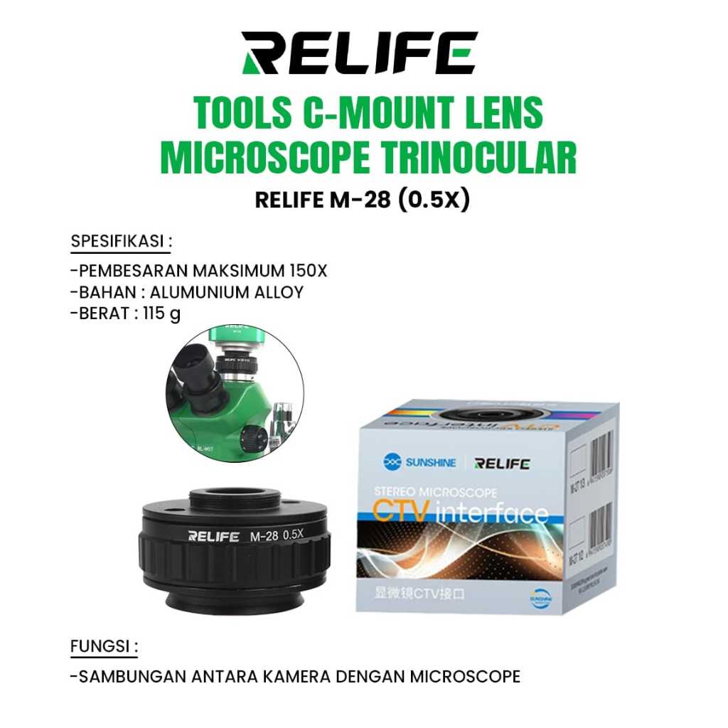 LENSA C-MOUNT MICROSCOPE TRINOCULAR RELIFE M-28 (0,5X)