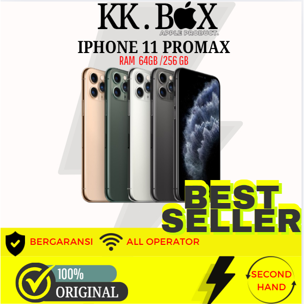 Apple iPhone 11 PRO MAX 64GB 256GB SECOND FULLSET MULUS ORIGINAL GARANSI