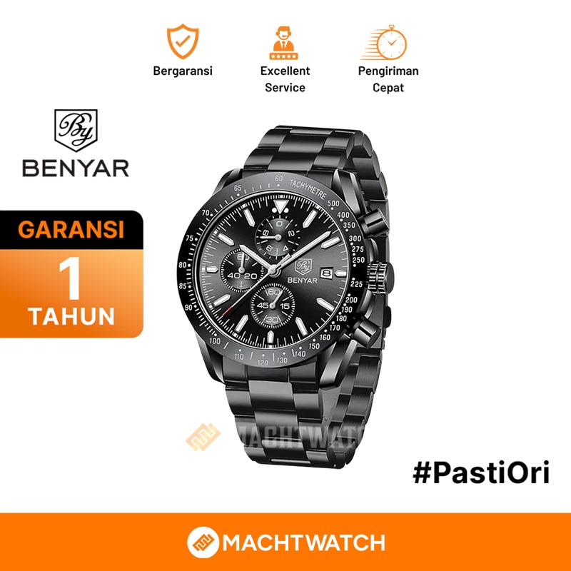 Jam Tangan Pria Benyar BY-5140SS Quartz Watch 3 ATM Water Resistant