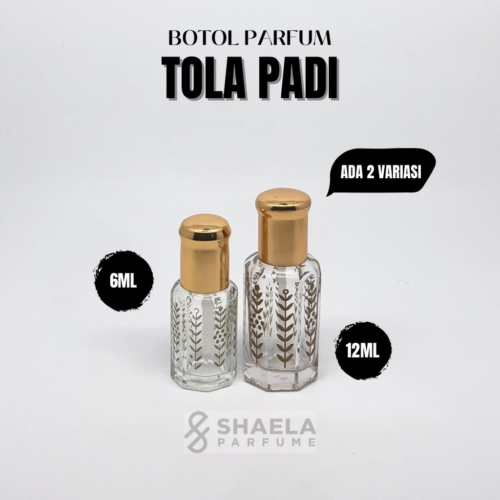 Botol Parfum Mini Oles Tola Padi Botol Kaca 12ml&6ml Bentuk Unik Buat Souvenir