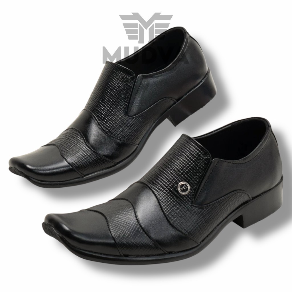 Sepatu Pantofel Pria Formal Kantor Lokal Kulit Asli MDF663