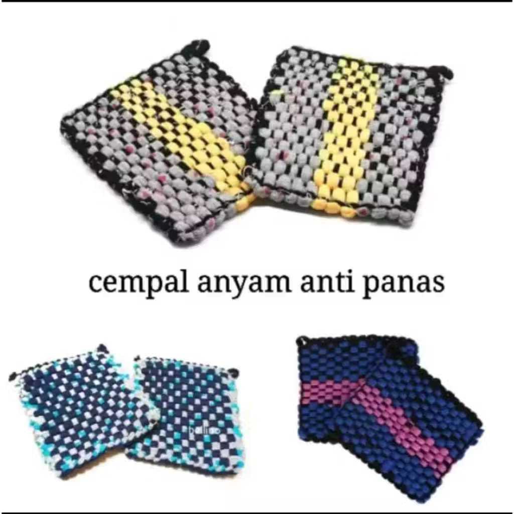 official lap cempal dapur anti panas tebal anyaman lucu