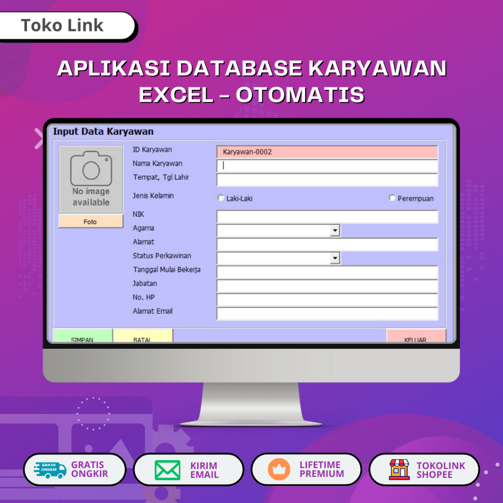 Aplikasi DataBase Karyawan Otomatis Macro VBA Excel
