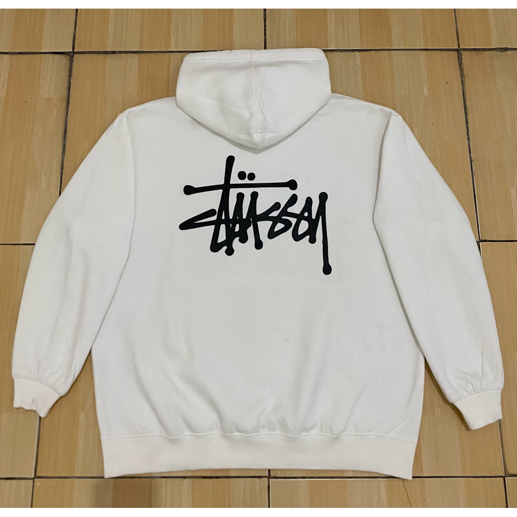 Hoodie stussy basic white