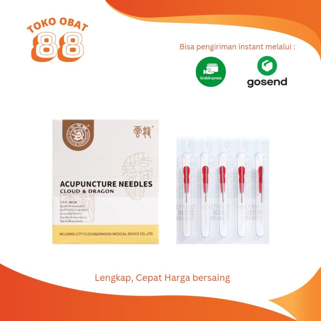 Jarum Akupuntur Cloud Dragon dengan selongsong isi 100 ukuran 0.5 cun (0.16*13)