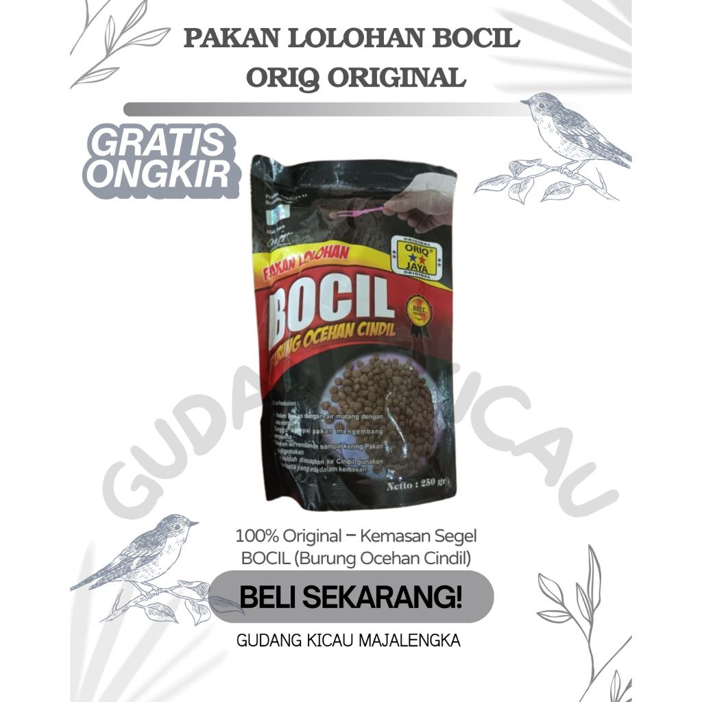 PAKAN LOLOHAN BOCIL/BURUNG OCEHAN CINDIL ORIGINAL ORIQ JAYA-MAKANAN ANAK BURUNG-GUDANG KICAU