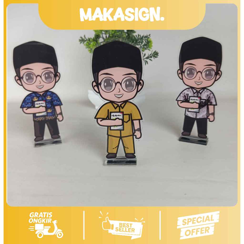 Makaprintshop Piala Guru ( PECI ) ( AKRILIK SAJA ) Piala Akrilik Hari Guru Piala Karakter Guru Plaka
