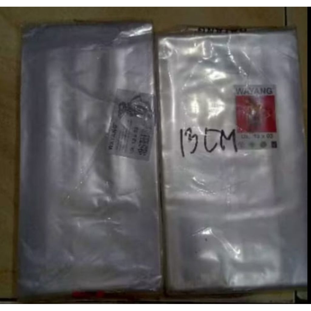 Plastik PP roll Wayang ukuran 13 cm 15 cm - Plastik bening panjang