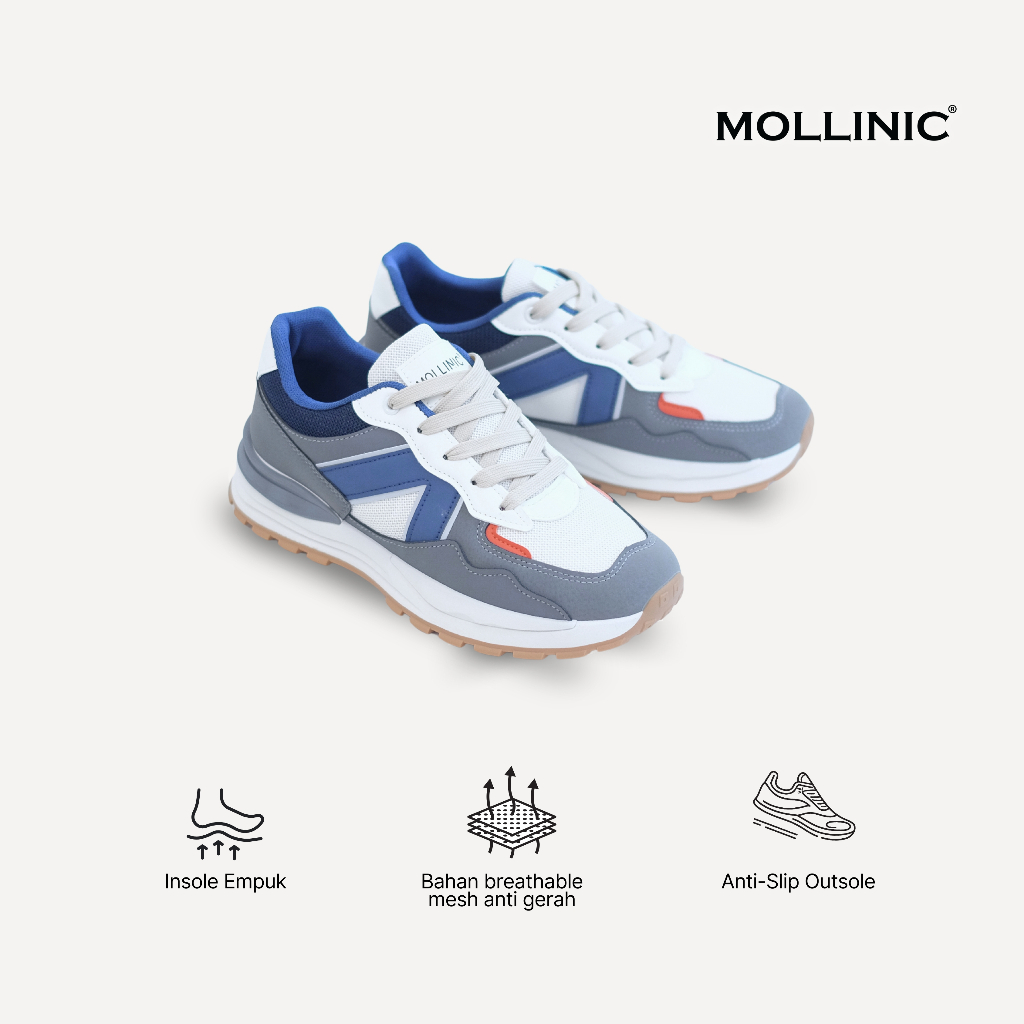 MOLLINIC - Sepatu Sneakers Casual Pria Dewasa Man Sport Shoes [ASN.005]