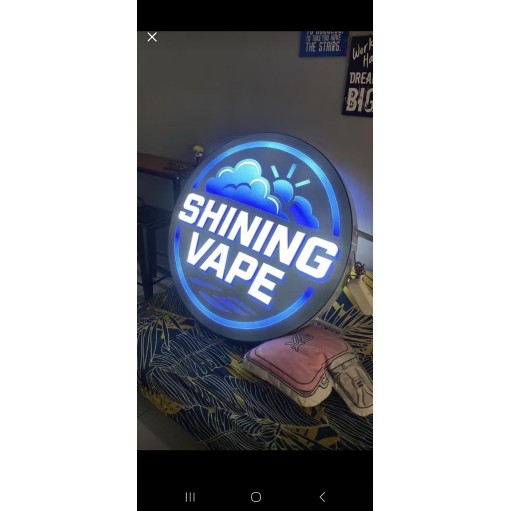 LIGHT BOX NEON BOX BULAT 1 SISI DAN 2 SISI