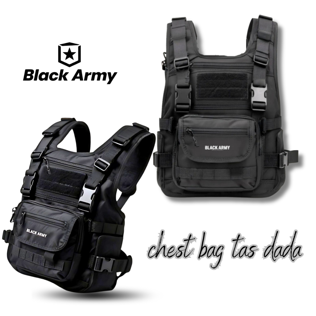 Black Army Tas Dada Tactical Army Hitam Cordura 1000D