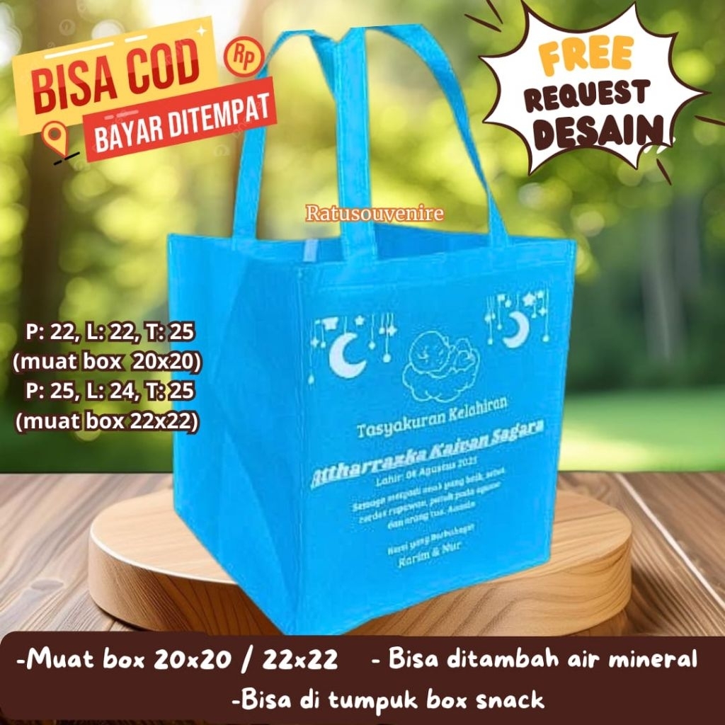Tas Aqiqah Tas Khitan Tas sablon Full Jahit Tas Tasyakuran goodiebag jumbo
