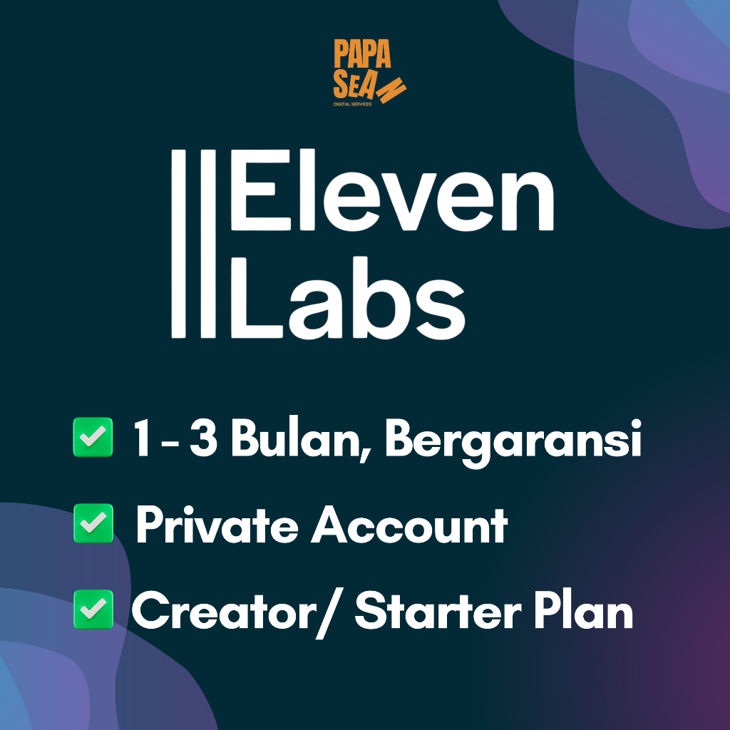 ELEVENLABS - AI Voice Generator, Voice Cloning, Text to Speech (Private 1/3 Bulan) Eleven Labs