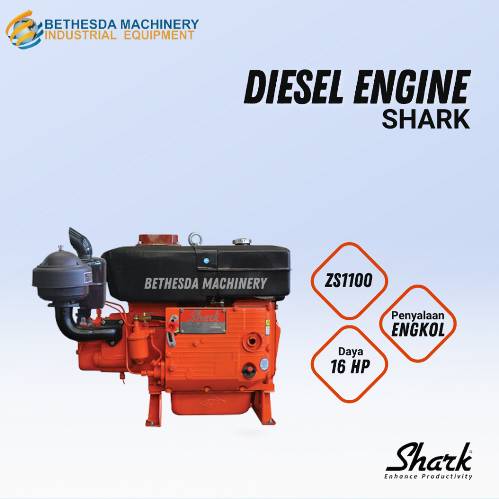 Mesin Diesel 16 HP Engine Penggerak Shark ZS 1100