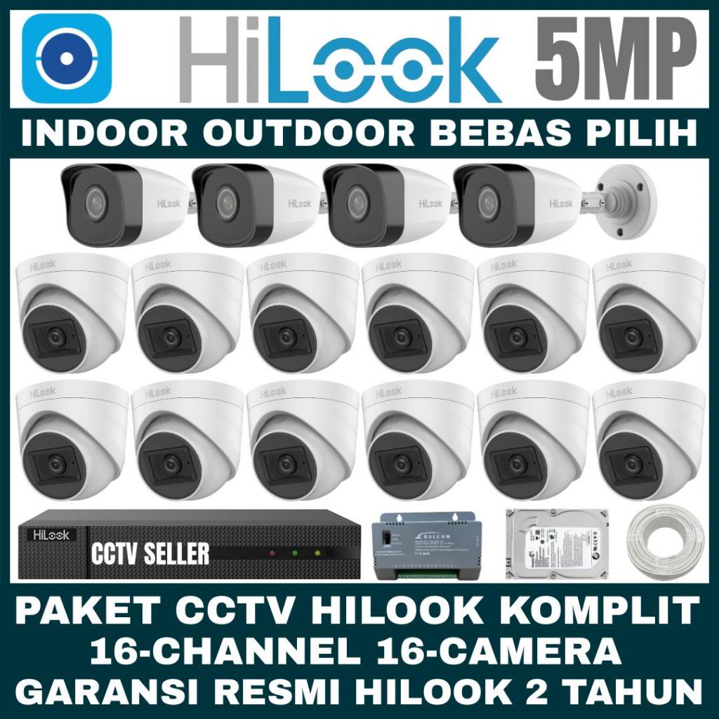 PAKET CCTV HILOOK 5MP 16 CHANNEL 16 CAMERA TURBO HD KAMERA CCTV