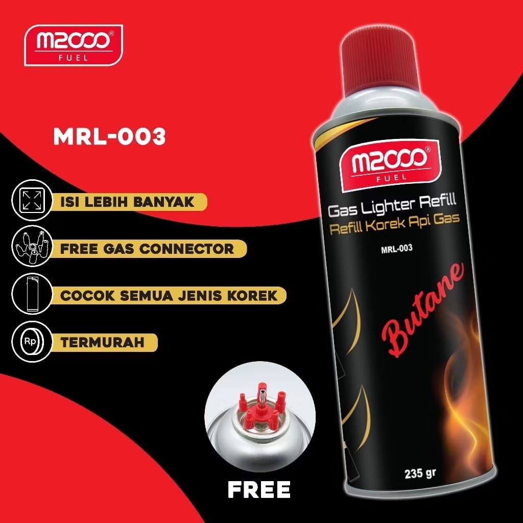 REFILL Gas M2000 - Isi Ulang Gas Butane Merek M2000 235 gr