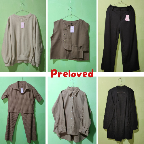 Sweater wanita,Rompi coklat, Celana kulot , Setelan oneset crop, Kemeja  polos, Sweater rajut jumbo