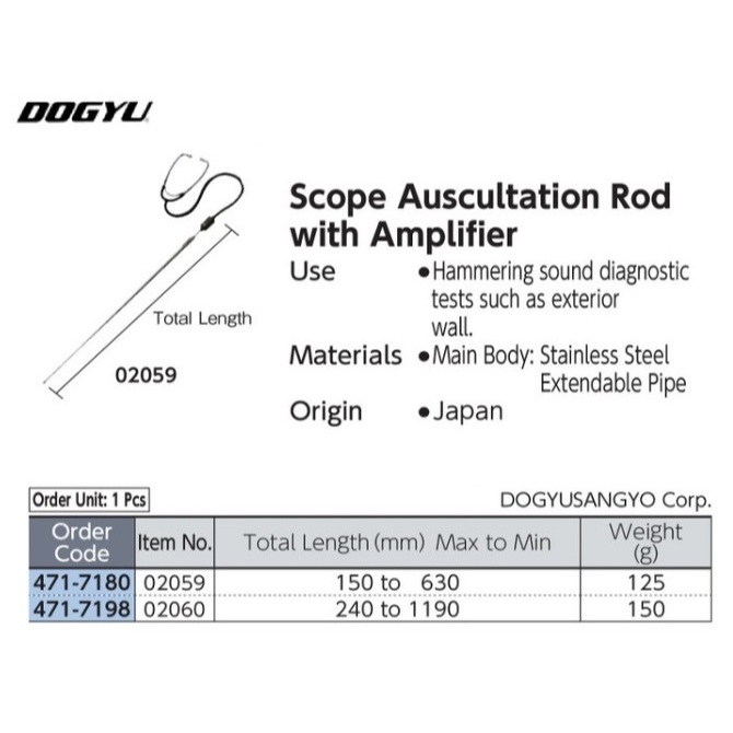 DOGYU Inspection Scope Stethoscope with Amplifier, Long 02060